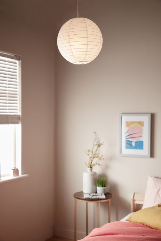 Abażur papierowy GoodHome Raqis 28 cm biały