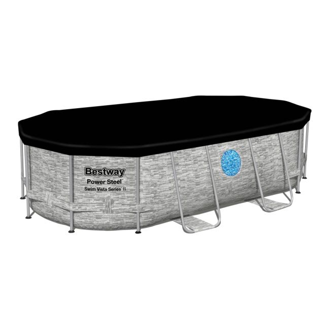 Basen owalny na stelażu Bestway z oknem 4,27 x 2,50 x 1 m