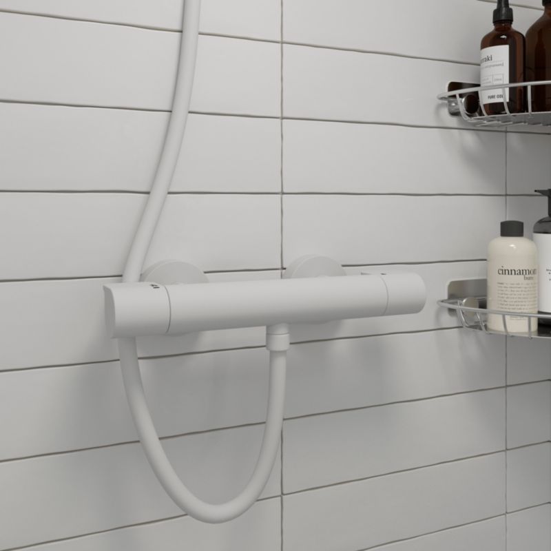 Bateria prysznicowa termostatyczna GoodHome Cavally biała