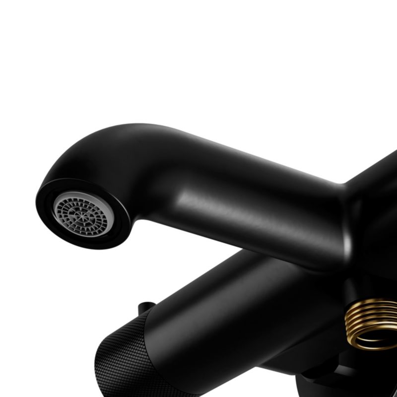 Bateria wannowa termostatyczna GoodHome Owens czarny matowy