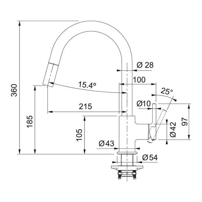 Bateria zlewozmywakowa Franke Lina Pull-Out chrom