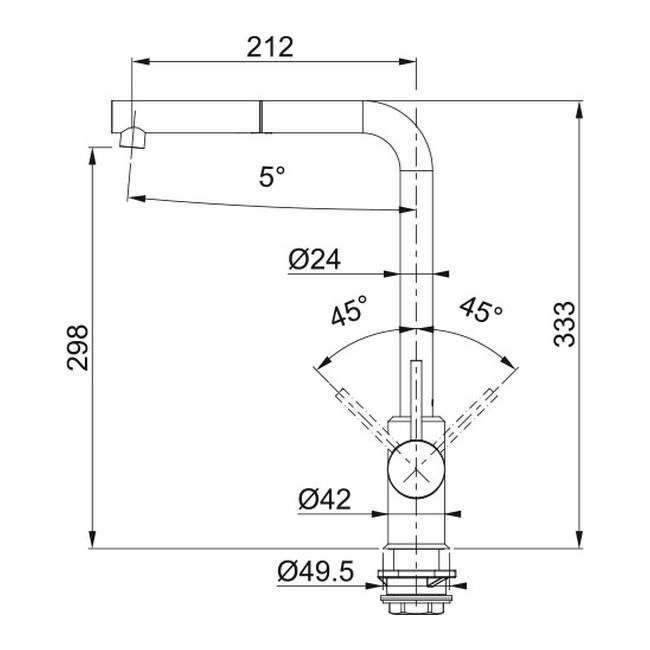 Bateria zlewozmywakowa Franke Sirius L Pull-Out chrom