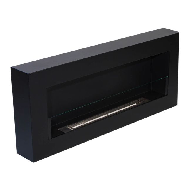 Biokominek wiszący Box z szybą 900 x 400 mm czarny