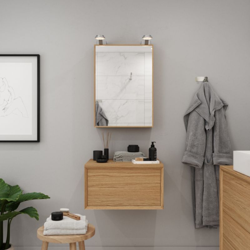 Blat łazienkowy GoodHome Avela 60 cm dębowy fornir