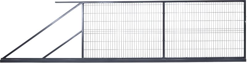 Brama panelowa przesuwna 400 x 150 cm prawa antracyt