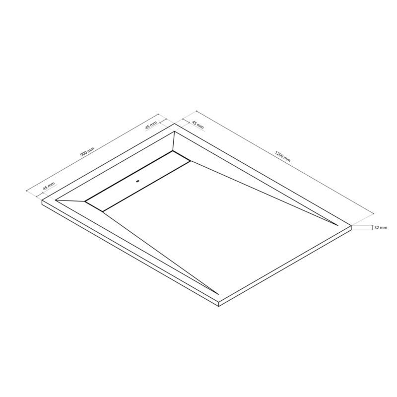 Brodzik konglomeratowy GoodHome Luiro prostokątny 90 x 120 cm czarny