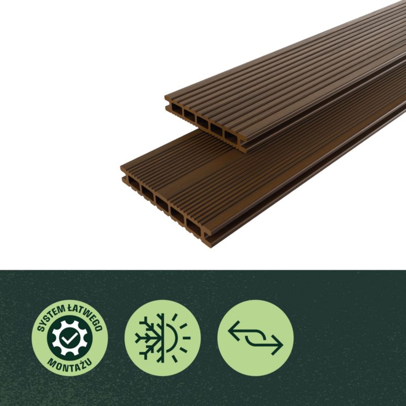 Deska tarasowa kompozytowa GoodHome 2,1 x 14,5 x 300 cm chocolate