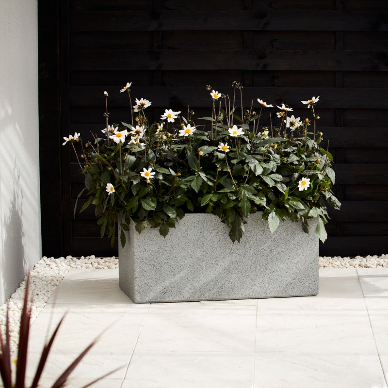 Donica prostokątna Verve Terrazzo 80 cm biała