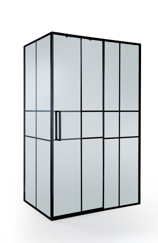 Drzwi prysznicowe przesuwne GoodHome Ahti 120 cm chrom/czarny