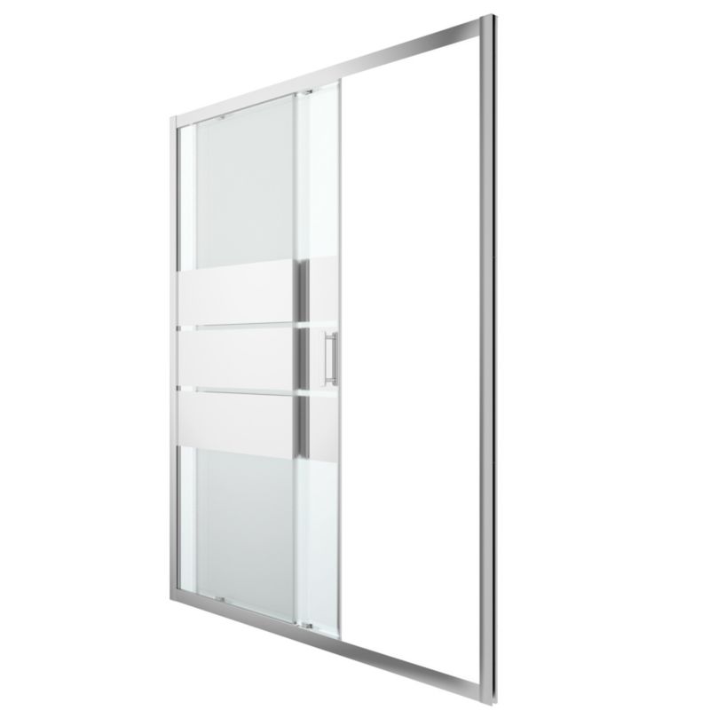 Drzwi prysznicowe przesuwne GoodHome Beloya 160 cm chrom/szkło lustrzane