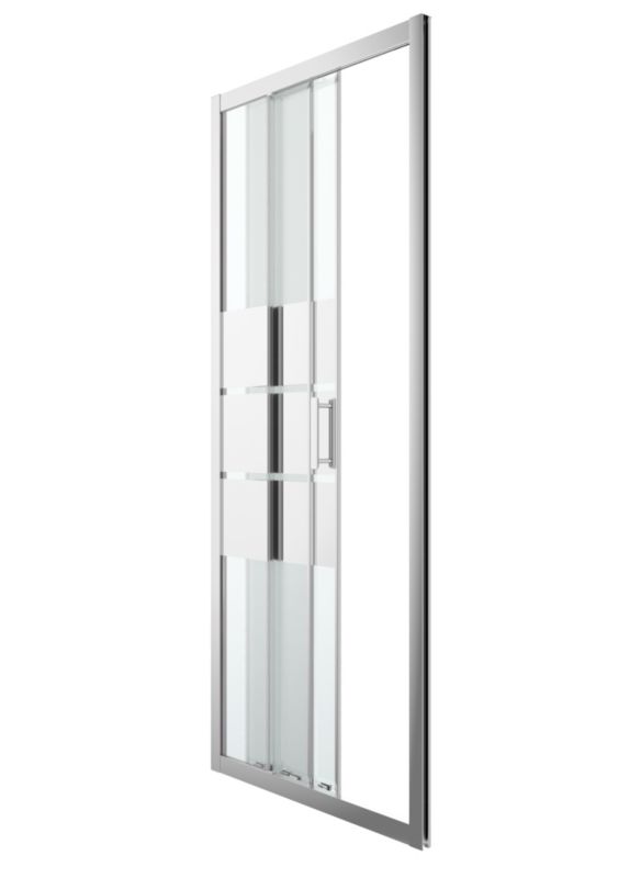 Drzwi prysznicowe przesuwne GoodHome Beloya trójdzielne 90 cm chrom/szkło lustrzane