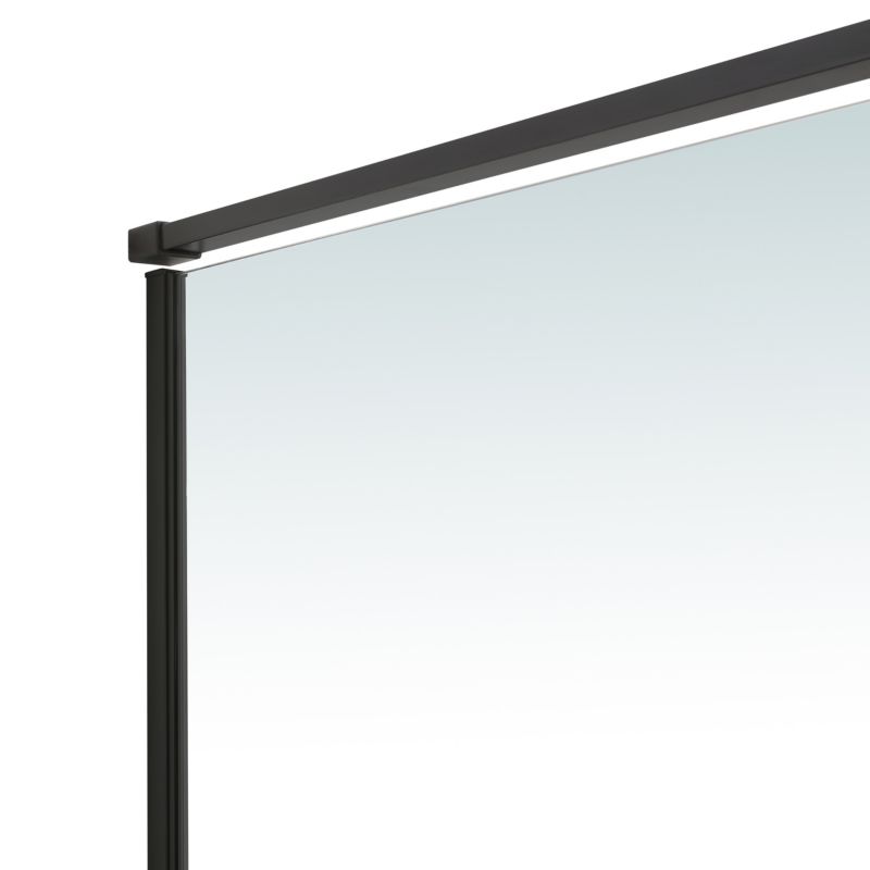 Drzwi prysznicowe przesuwne GoodHome Ezili 140 cm czarne/transparentne