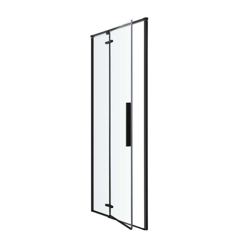 Drzwi prysznicowe uchylne GoodHome Ezili 90 cm czarne/transparentne