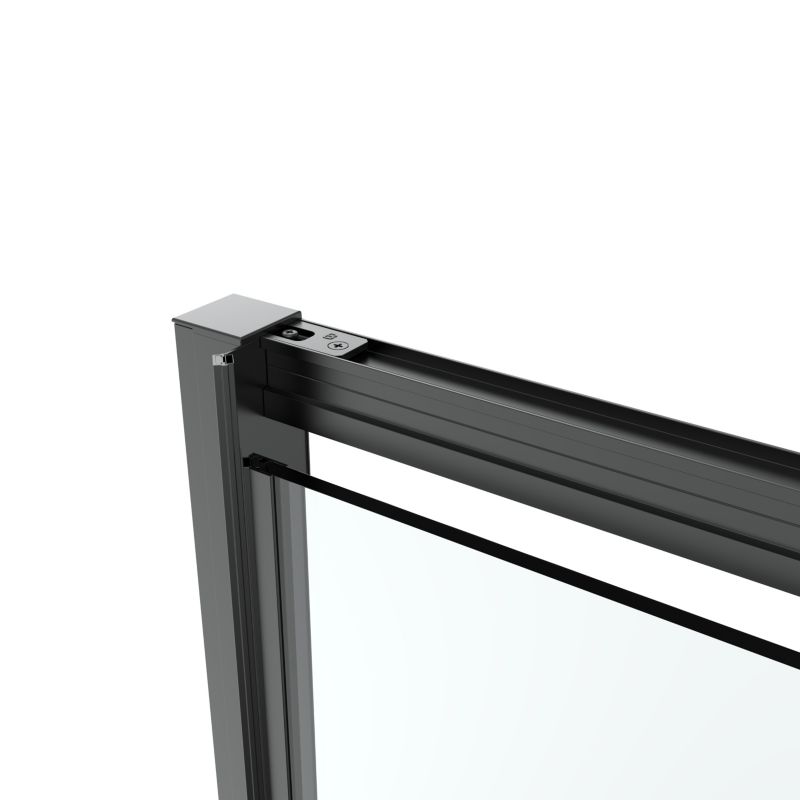 Drzwi prysznicowe uchylne GoodHome Ledava 80 cm czarne matowe / transparentne