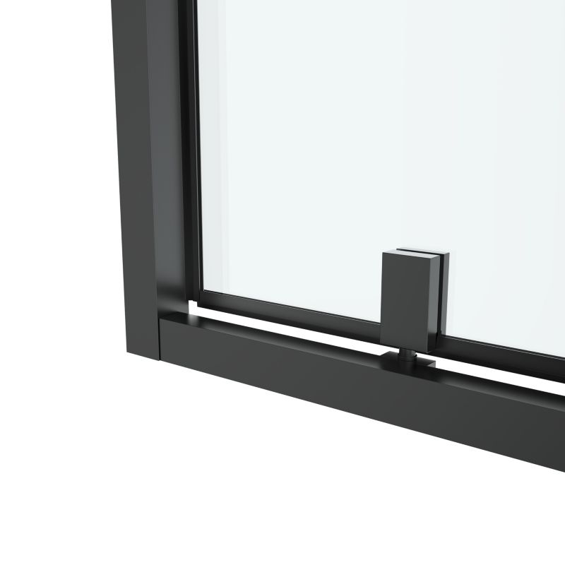 Drzwi prysznicowe uchylne GoodHome Ledava 90 cm czarne matowe / transparentne