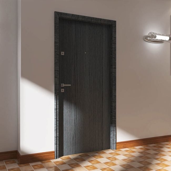 Drzwi wewnątrzklatkowe Dominos 80 prawe grafitowe