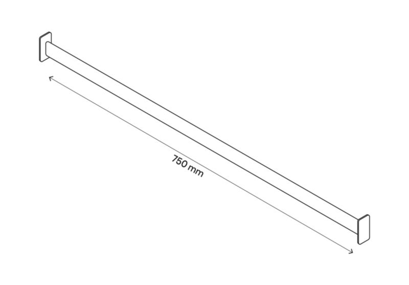 Drążek do korpusu 75 cm GoodHome Atomia szary