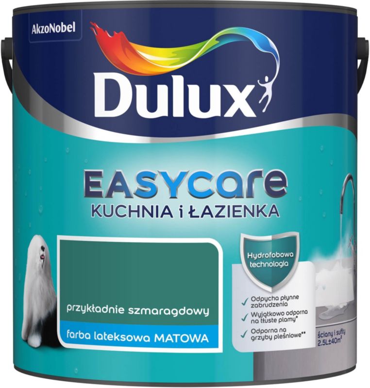 Farba Dulux EasyCare Kuchnia i Łazienka przykładnie szmaragdowy 2,5 l
