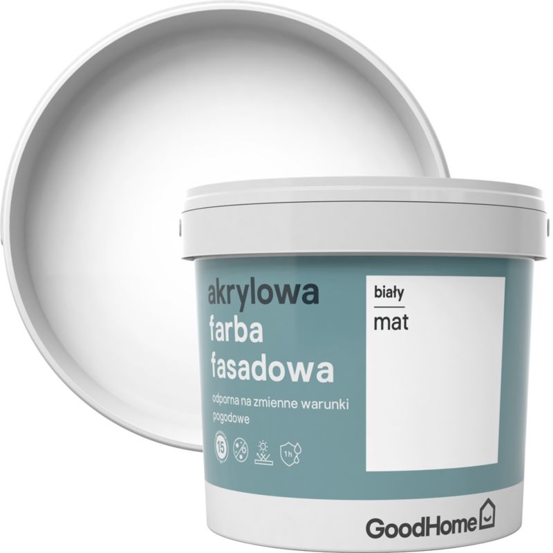 Farba elewacyjna GoodHome biała 5 l
