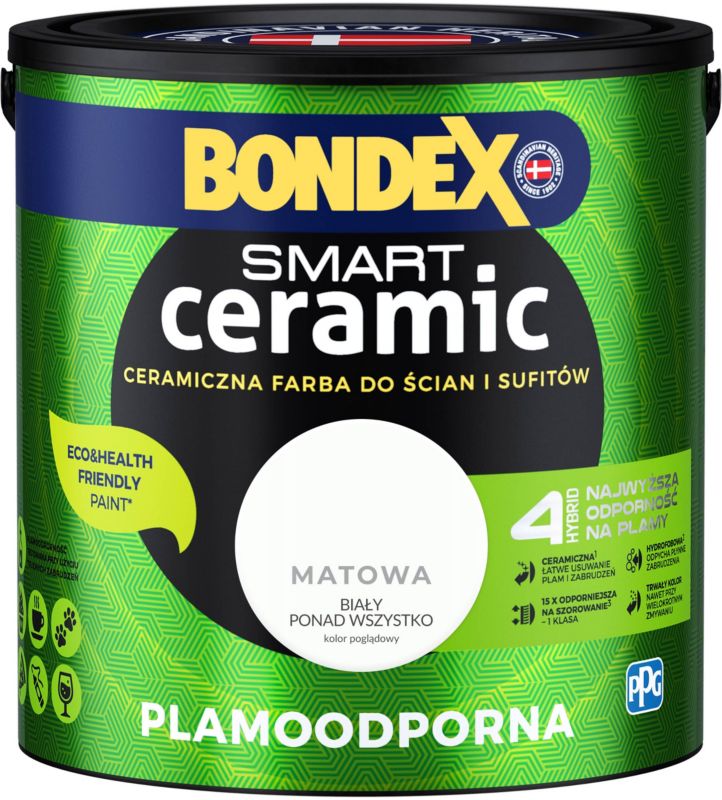 Farba hybrydowa Bondex Smart Ceramic biały ponad wszystko 2,5 l