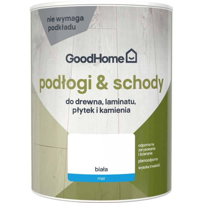 Farba renowacyjna do podłogi GoodHome Reno biały mat 0,75 l
