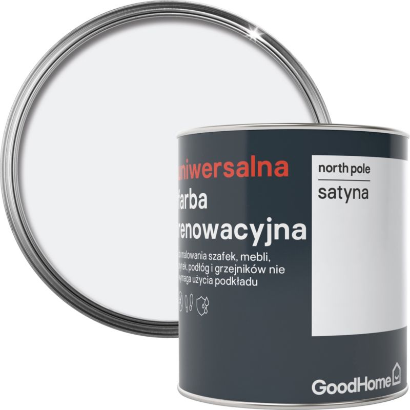 Farba renowacyjna uniwersalna GoodHome north pole satyna 0,75 l