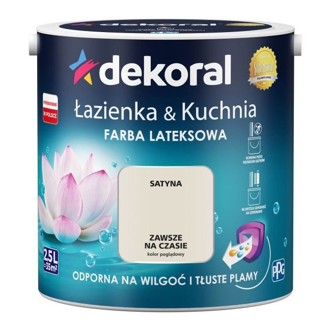 Farba satynowa Dekoral Łazienka i Kuchnia zawsze na czasie 2,5 l