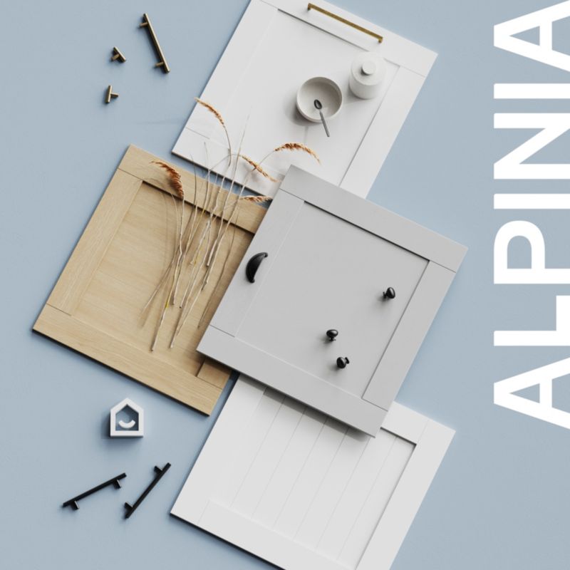 Front kuchenny do szafki z AGD GoodHome Alpinia 60 x 68,7 cm szare drewno