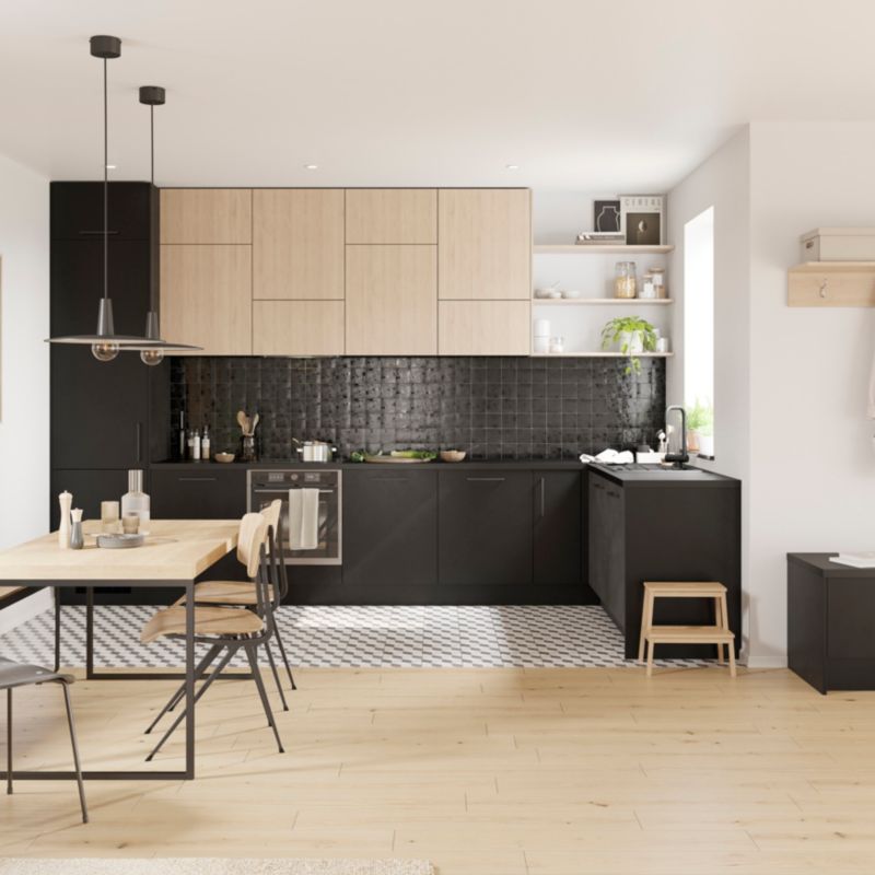 Front kuchenny do szafki z AGD GoodHome Stevia 60 x 5,8 cm czarny mat