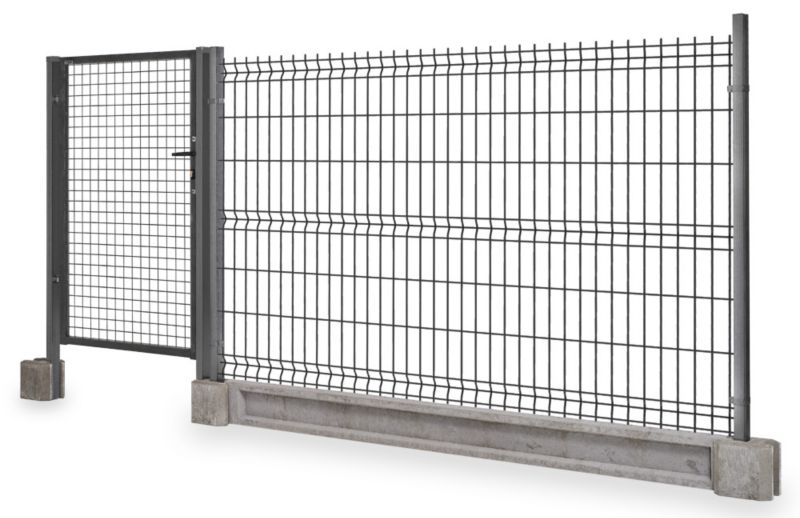 Furtka panelowa uniwersalna ze słupkami 1x 1,5 m antracyt