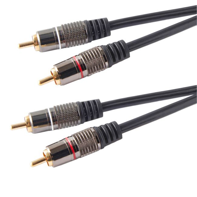 Kabel 2RCA/2RCA Blyss gold czarny 3 m