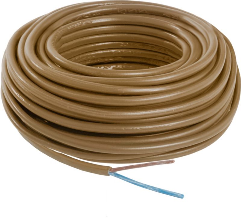 Kabel zasilający H03VVH2F 2 x 0,75 mm2 10 m złoty