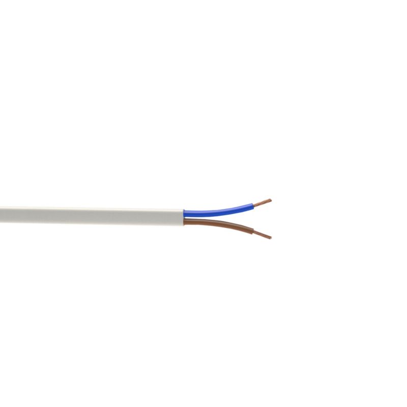 Kabel zasilający H03VVH2F 2 x 0,75 mm2 25 m biały