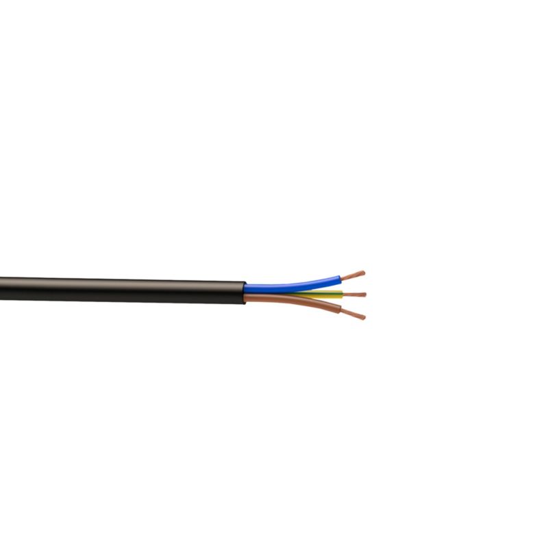 Kabel zasilający H05VVF 3 x 1,5 mm2 50 m czarny