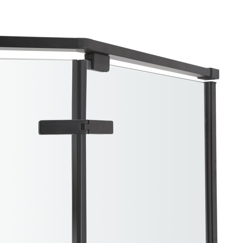 Kabina prysznicowa pięciokątna GoodHome Ezili 90 x 90 cm czarna/transparentna