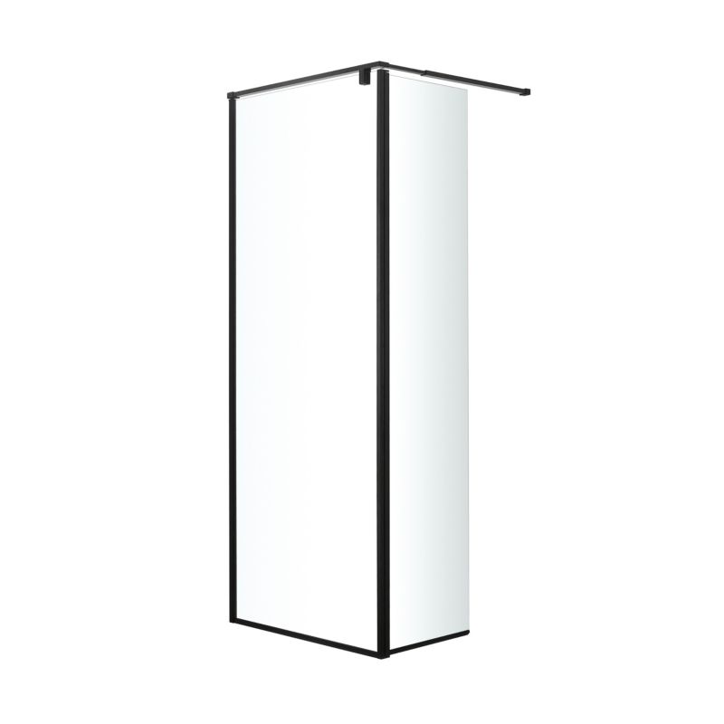 Kabina prysznicowa walk-in GoodHome Ezili 80 + 38 cm czarna/transparentna