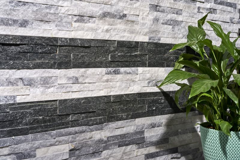 Kamień naturalny Quartz 10 x 35 cm white&grey 0,39 m2