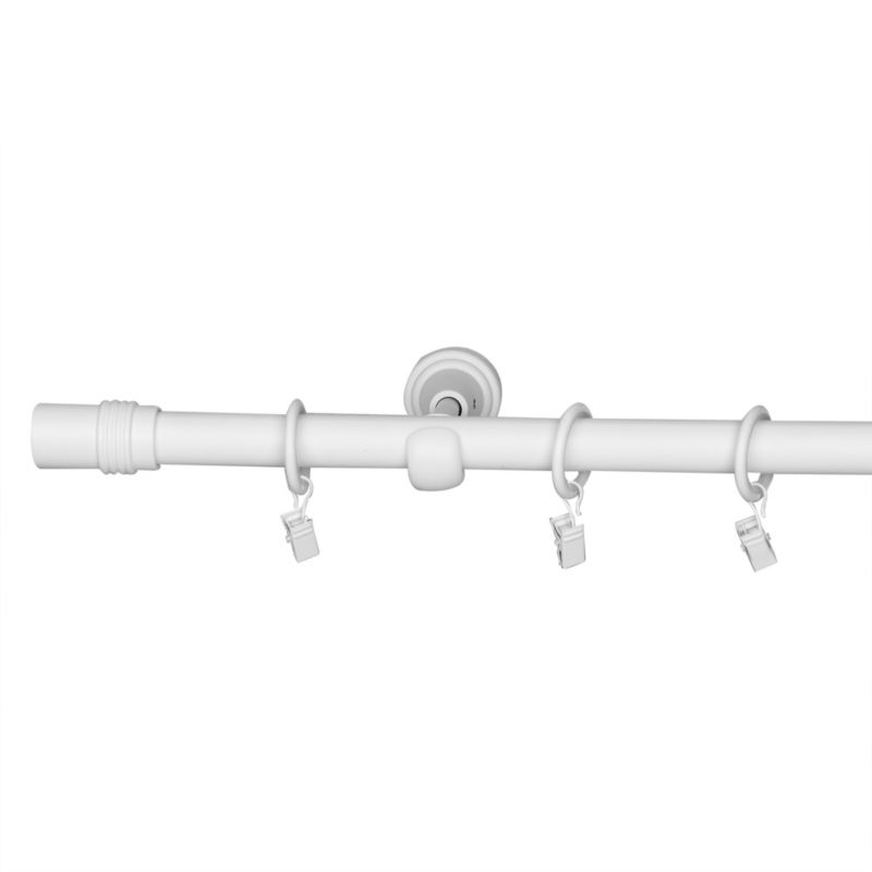 Karnisz pojedynczy GoodHome Anafi 19 mm 160 cm cylinder biały mat