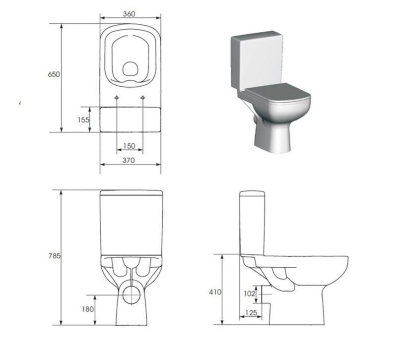 Kompakt WC Cersanit Seno bezkołnierzowy 3/5 l z deską wolnoopadającą
