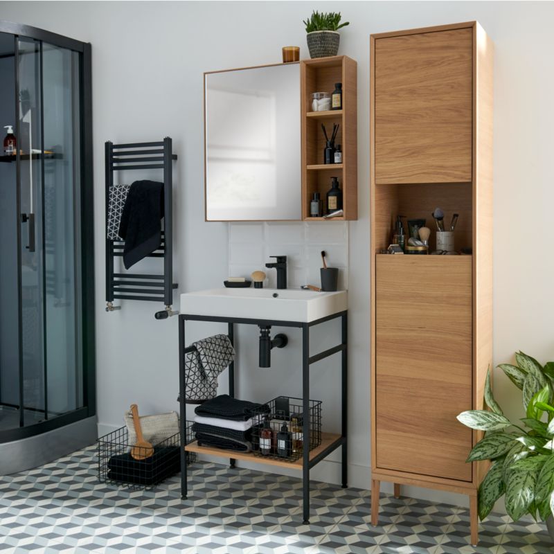 Konsola pod umywalkę GoodHome Duala 60 x 45 cm z półką czarna