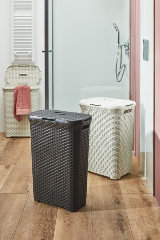 Kosz na bieliznę Curver Natural Style 40 l ciemny brązowy