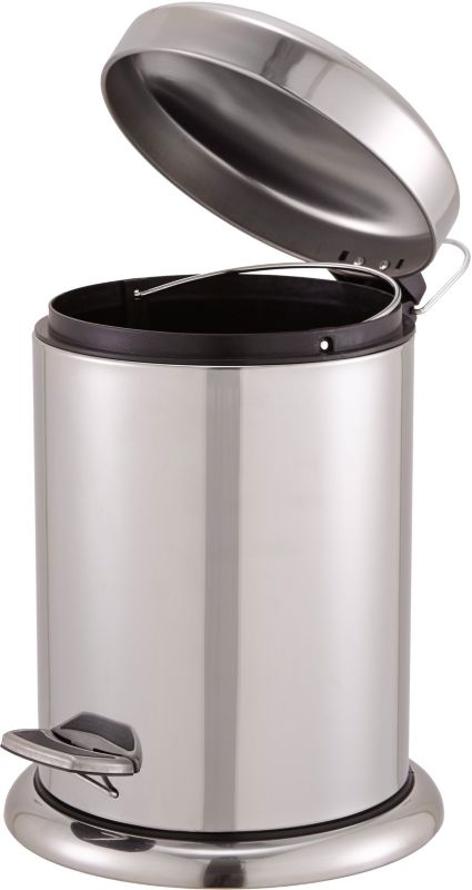 Kosz łazienkowy GoodHome Korana z wolnym opadem 5 l chrom