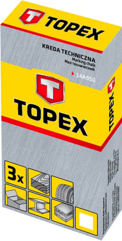 Kreda techniczna Topex czerwona 3 szt