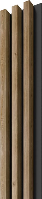 Lamel ścienny Stegu 275 x 17,6 cm czarny/dąb 3 elementy