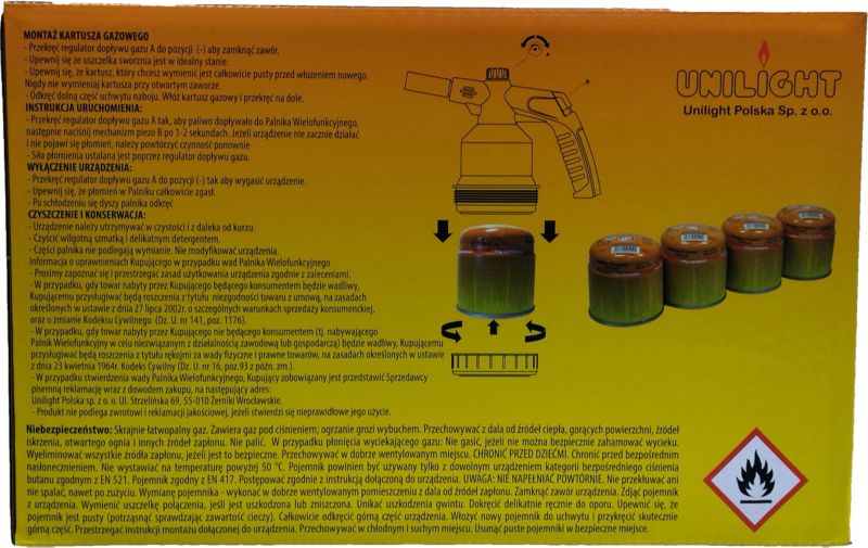 Lampa lutownicza Elico + 4 gazy 190 g