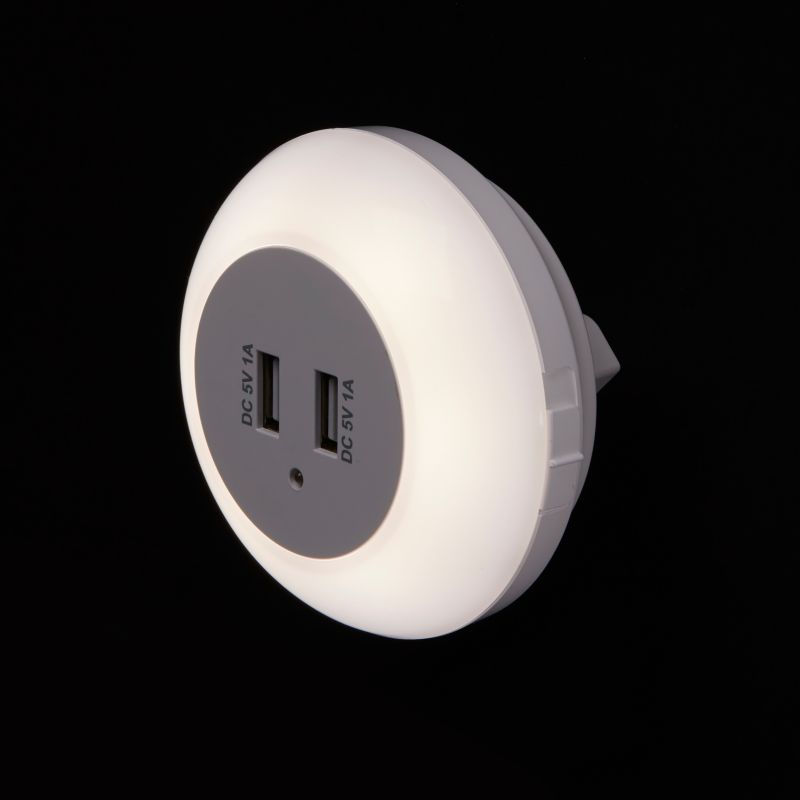 Lampa nocna LED Colours Lisbo 4000 K 2 x USB white