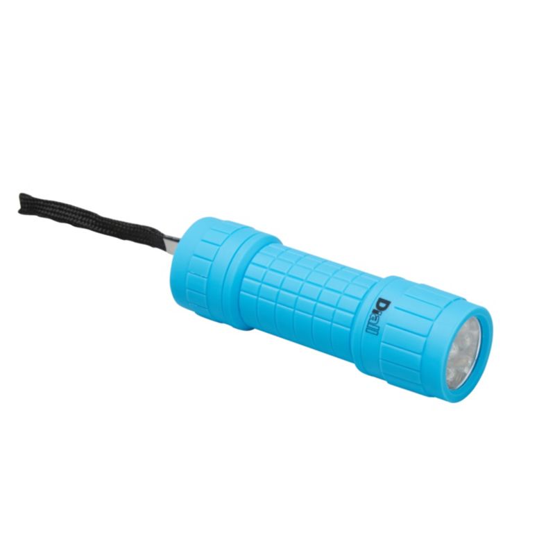 Latarka Diall 9 LED gumowa niebieska 3 x AAA