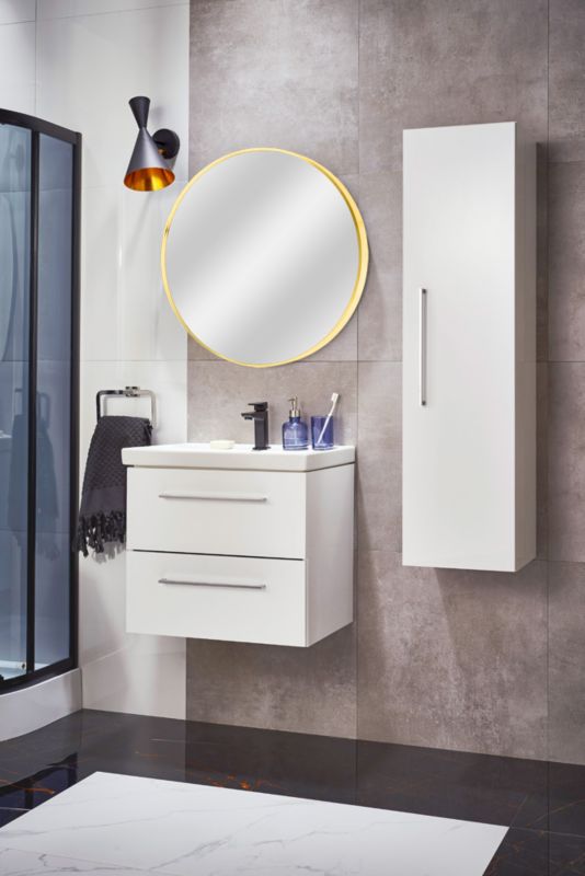 Lustro okrągłe Dubiel Vitrum Nico 70 cm w ramie czarne