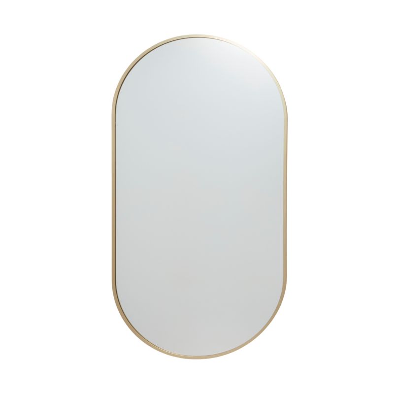 Lustro owalne GoodHome Muhely 50 x 100 cm w metalowej ramie złote