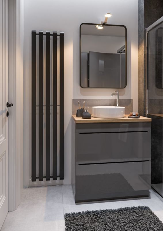 Lustro prostokątne Dubiel Vitrum Nico 60 x 80 cm w ramie czarne